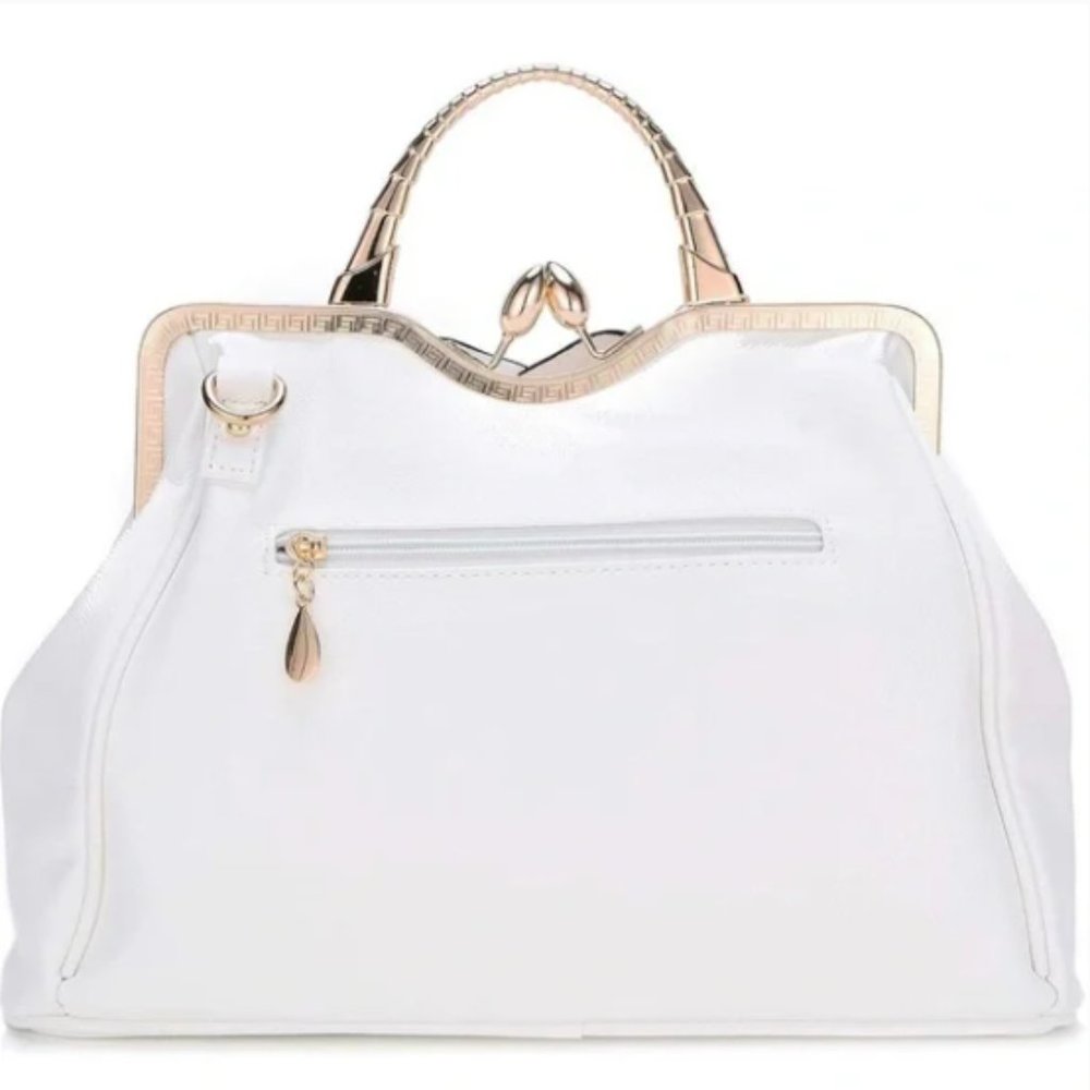 NWT WHITE Cre8tive Concepts Boutique Flower Handbag - Picture 3 of 5